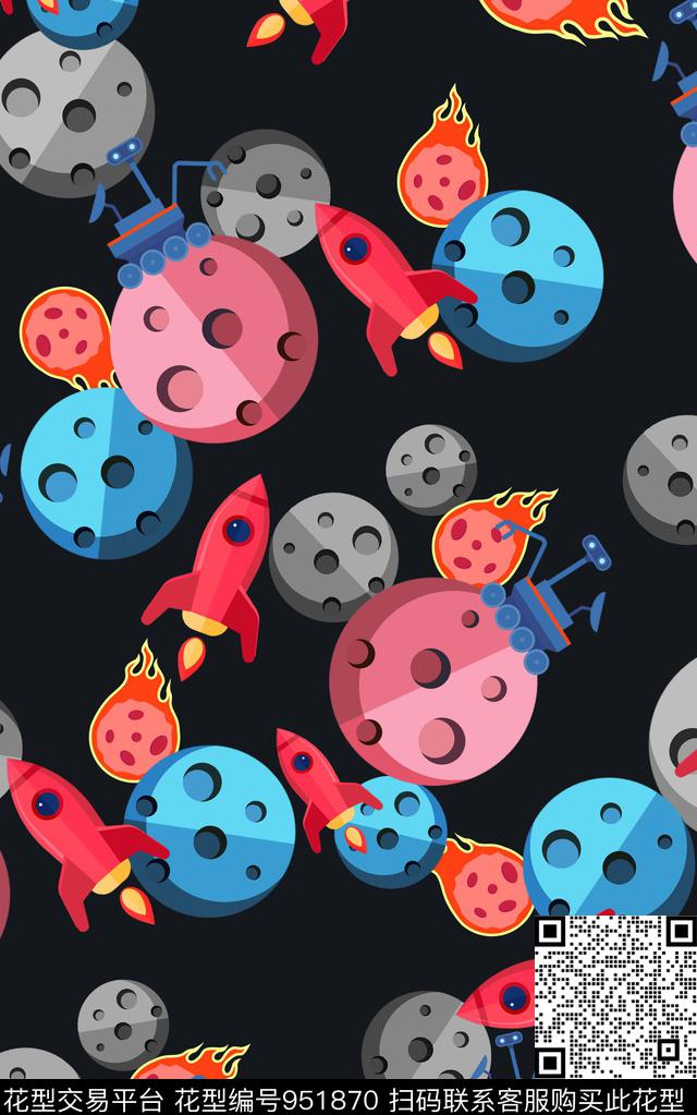 波点卡通动物几何数码印花华亿平台下载（图片编号: 951870） - 瓦栏（Walan）