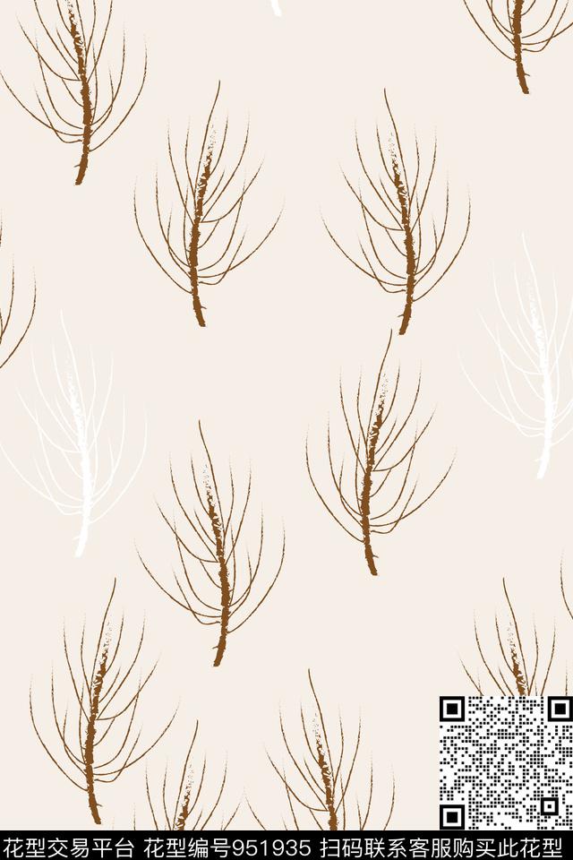 树枝家纺简约数码印花华亿平台下载（图片编号: 951935） - 瓦栏（Walan）