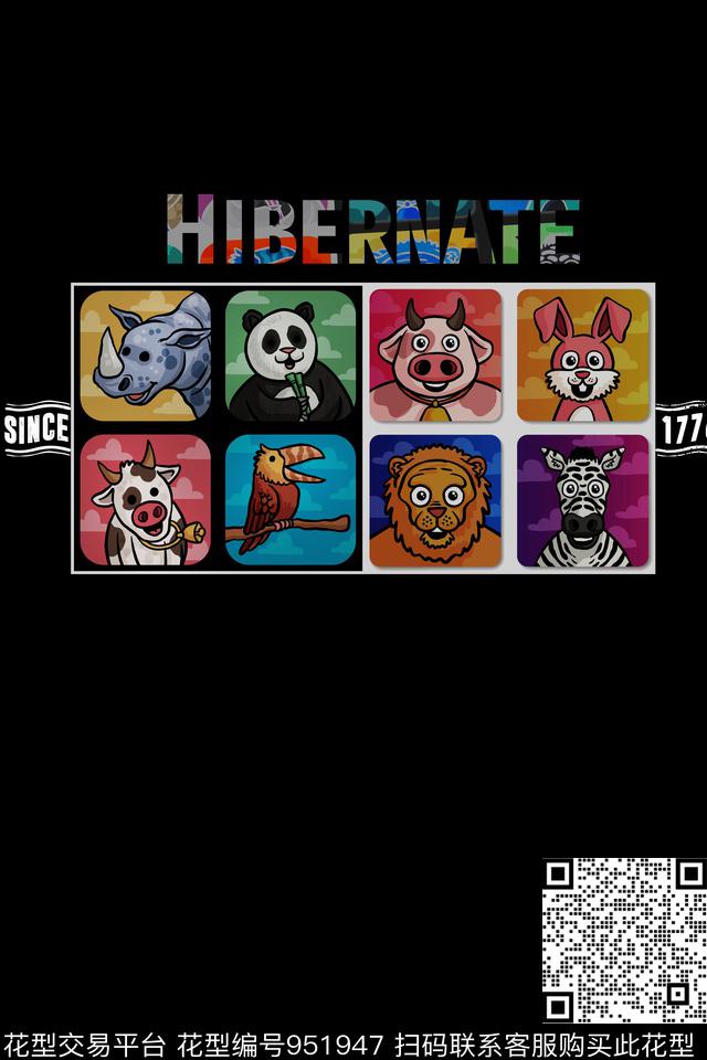 趣味卡通男装数码印花华亿平台下载（图片编号: 951947） - 瓦栏（Walan）