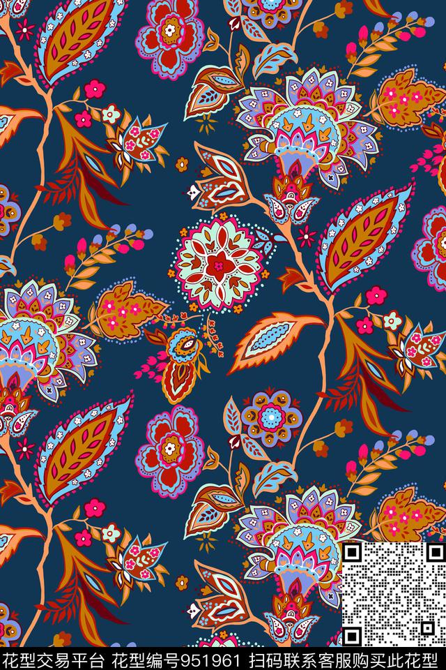 民族风佩斯利部落风传统印花华亿平台下载（图片编号: 951961） - 瓦栏（Walan）