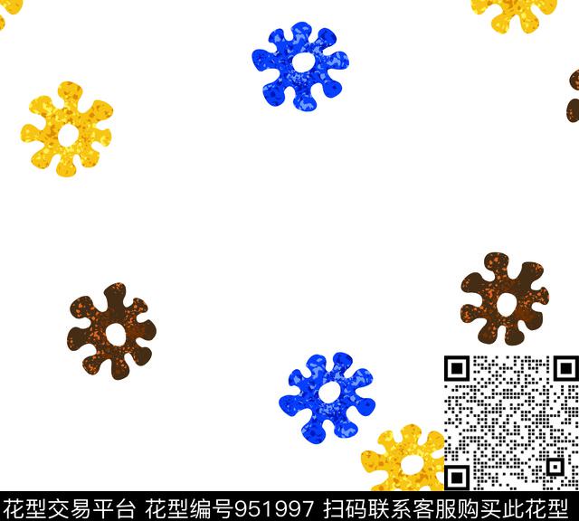 趣味小碎花花卉数码印花华亿平台下载（图片编号: 951997） - 瓦栏（Walan）