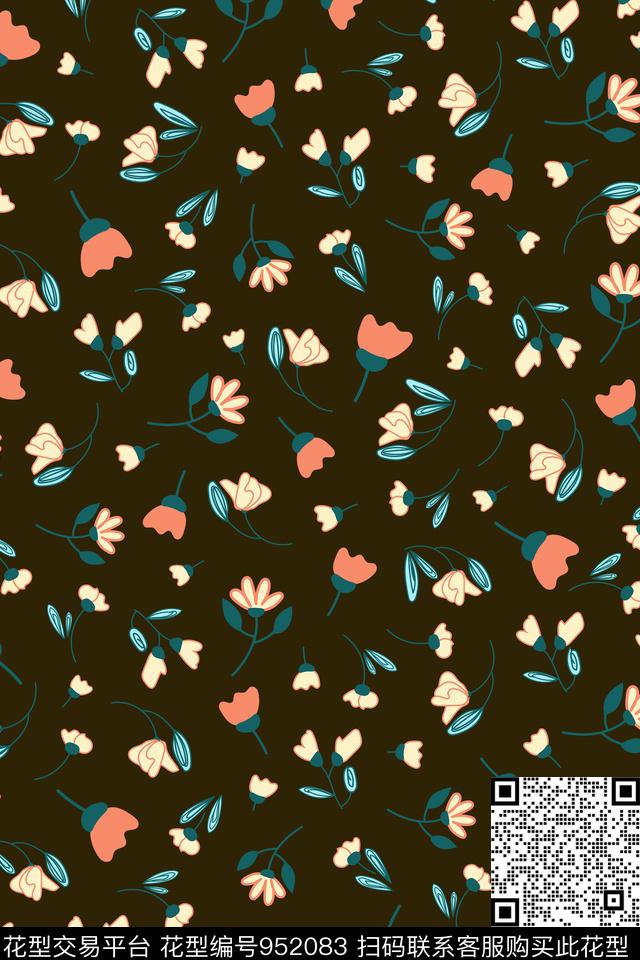 植物小碎花雪纺传统印花华亿平台下载（图片编号: 952083） - 瓦栏（Walan）