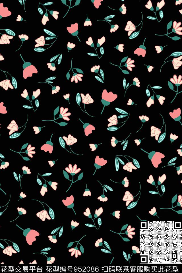 植物小碎花雪纺传统印花华亿平台下载（图片编号: 952086） - 瓦栏（Walan）