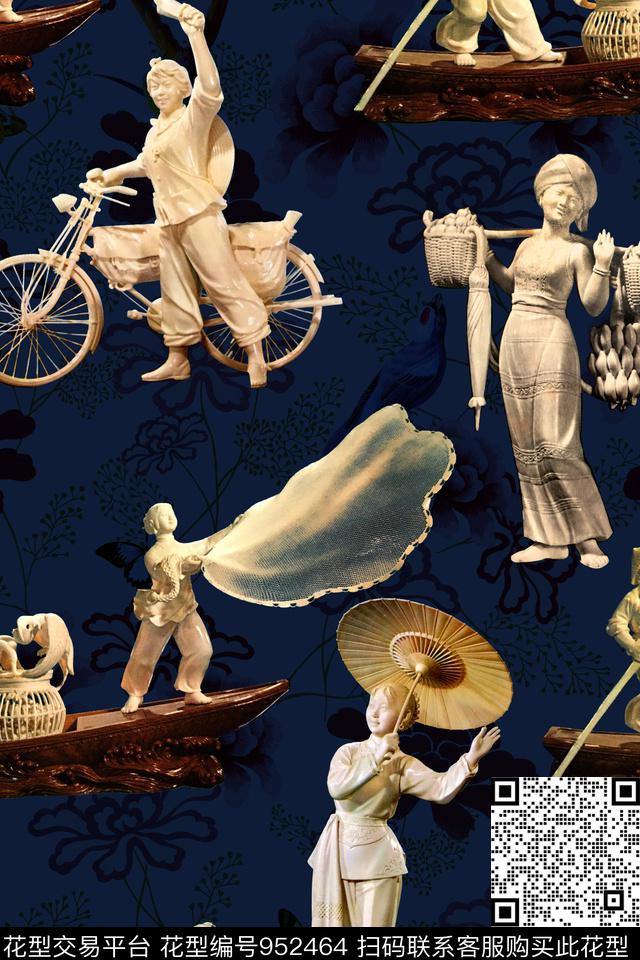 人物休闲装饰物数码印花华亿平台下载（图片编号: 952464） - 瓦栏（Walan）