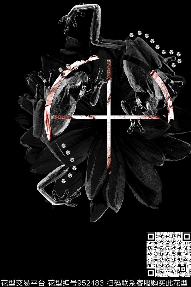 男装动物黑白华亿平台数码印花华亿平台下载（图片编号: 952483） - 瓦栏（Walan）