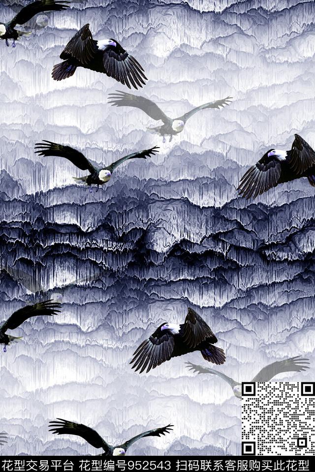 老鹰男装岩石数码印花华亿平台下载（图片编号: 952543） - 瓦栏（Walan）