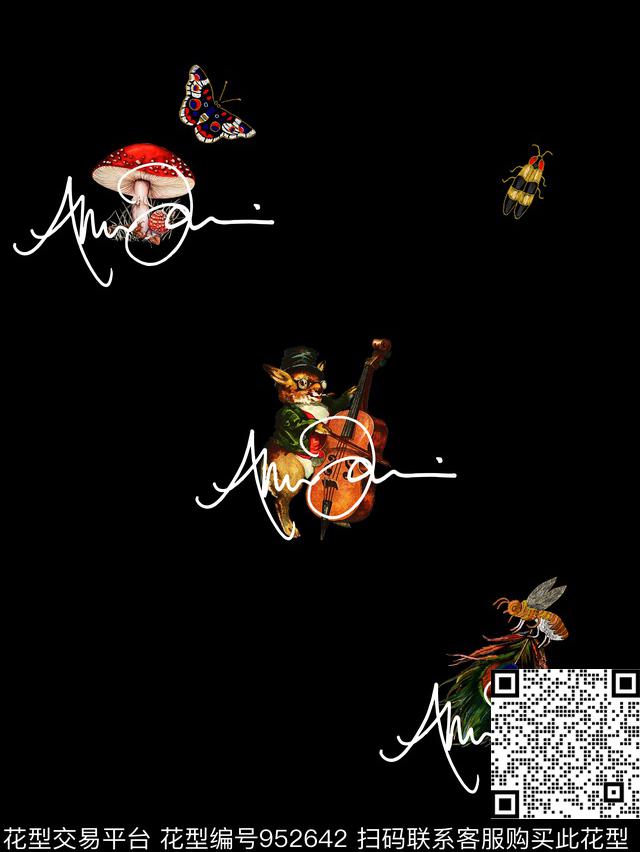 猫定位花蜜蜂数码印花华亿平台下载（图片编号: 952642） - 瓦栏（Walan）