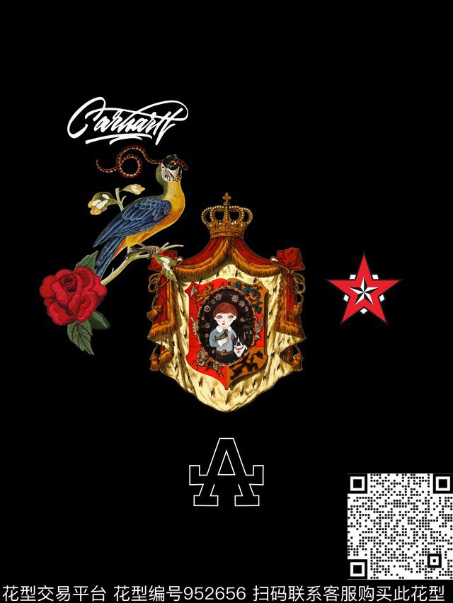 男装抽象定位花数码印花华亿平台下载（图片编号: 952656） - 瓦栏（Walan）