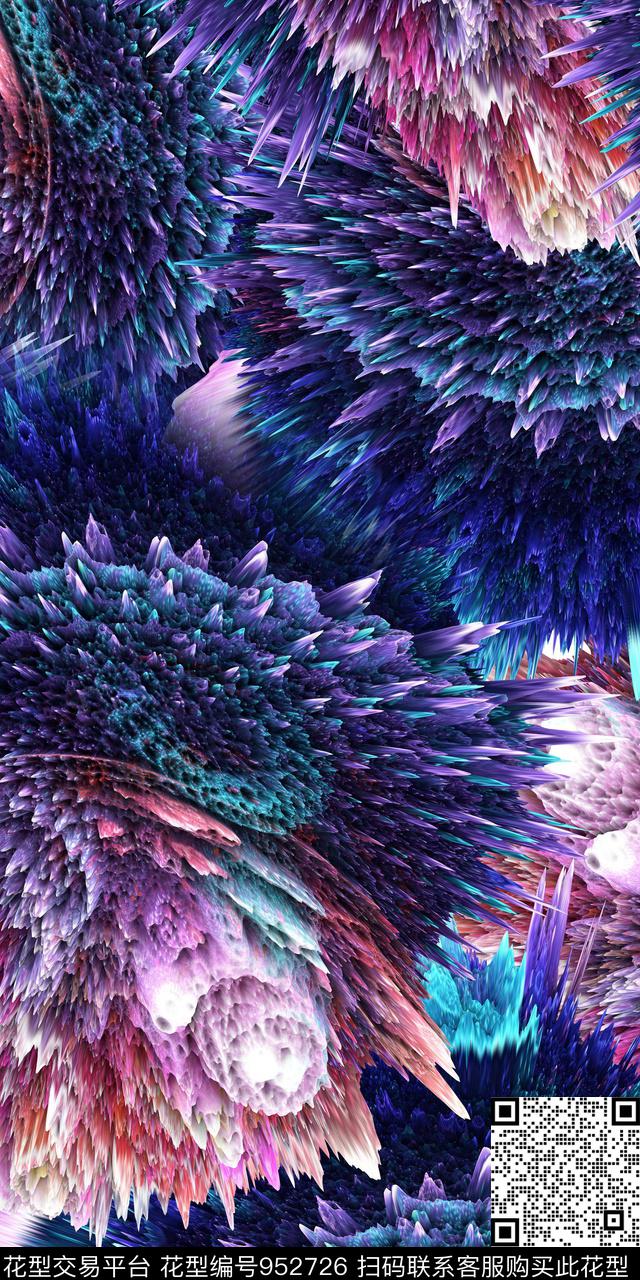 数码华亿平台抽象纹理数码印花华亿平台下载（图片编号: 952726） - 瓦栏（Walan）