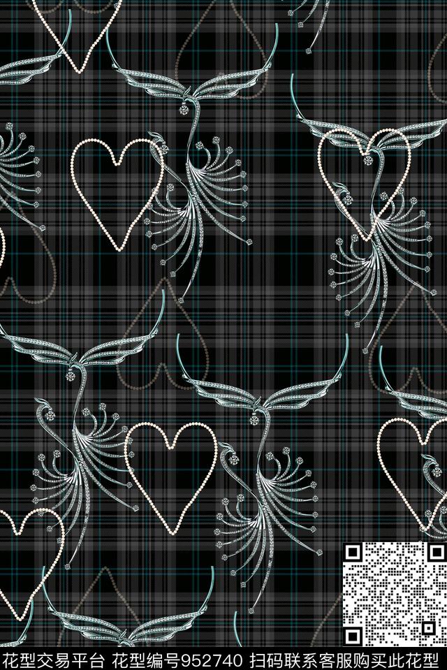 格子女装珠宝宝石数码印花华亿平台下载（图片编号: 952740） - 瓦栏（Walan）