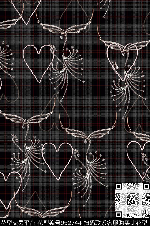 格子女装珠宝宝石数码印花华亿平台下载（图片编号: 952744） - 瓦栏（Walan）