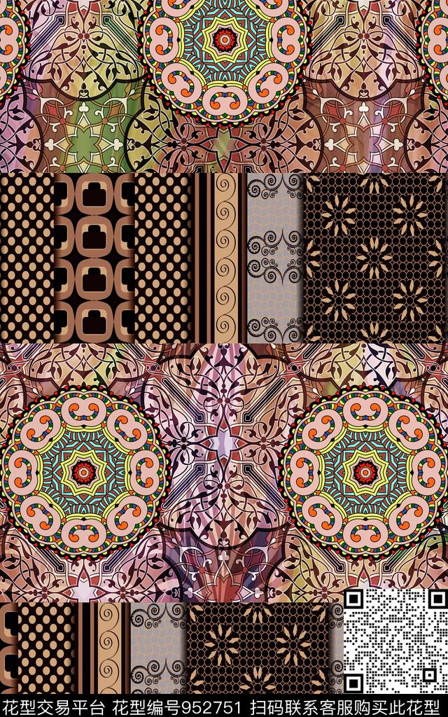 古典花纹数码华亿平台女装数码印花华亿平台下载（图片编号: 952751） - 瓦栏（Walan）