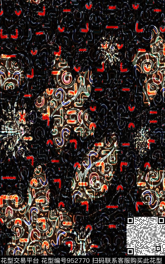 数码华亿平台女装几何数码印花华亿平台下载（图片编号: 952770） - 瓦栏（Walan）