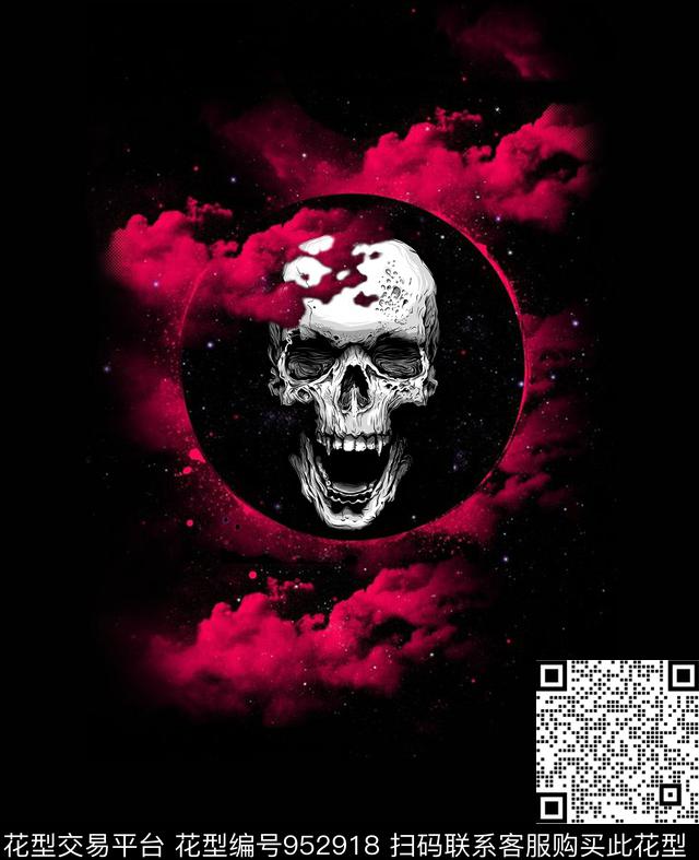 抽象男装骷髅红太阳数码印花华亿平台下载（图片编号: 952918） - 瓦栏（Walan）