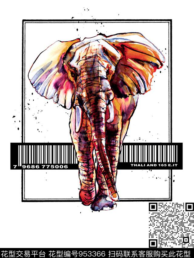 男装抽象几何数码印花华亿平台下载（图片编号: 953366） - 瓦栏（Walan）