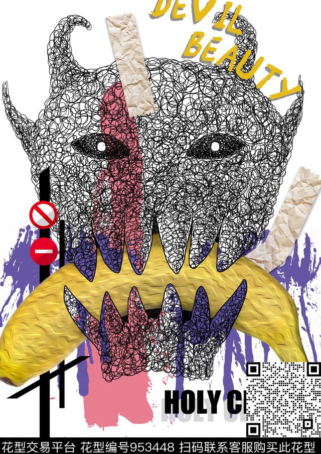 数码华亿平台休闲抽象数码印花华亿平台下载（图片编号: 953448） - 瓦栏（Walan）