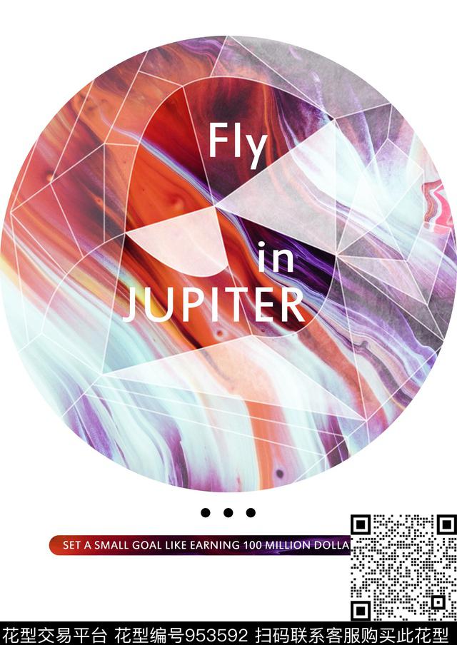 绘画胸前独幅数码华亿平台数码印花华亿平台下载（图片编号: 953592） - 瓦栏（Walan）