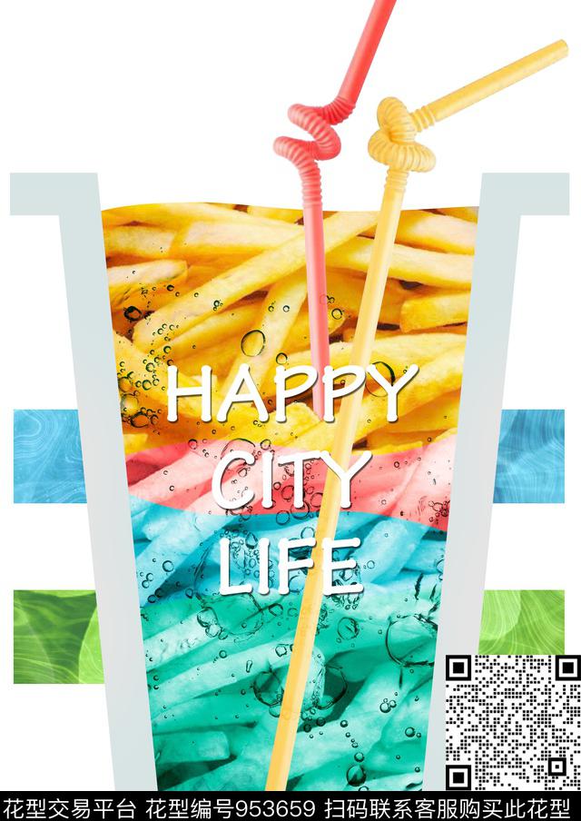 胸前独幅数码华亿平台食物数码印花华亿平台下载（图片编号: 953659） - 瓦栏（Walan）