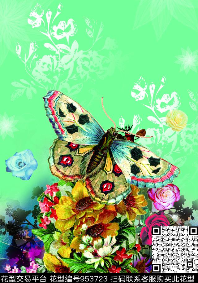 彩底花卉月季花提花华亿平台数码印花华亿平台下载（图片编号: 953723） - 瓦栏（Walan）