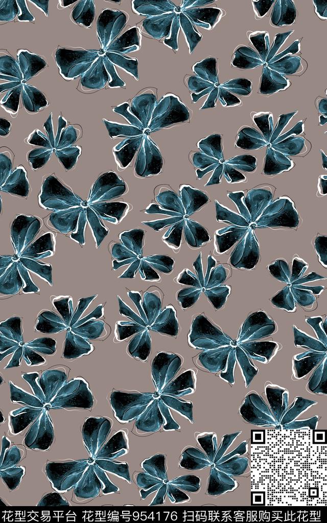 小碎花水彩花卉清爽底花卉数码印花华亿平台下载（图片编号: 954176） - 瓦栏（Walan）