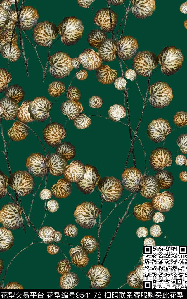 小碎花水彩花卉清爽底花卉数码印花华亿平台下载（图片编号: 954178） - 瓦栏（Walan）