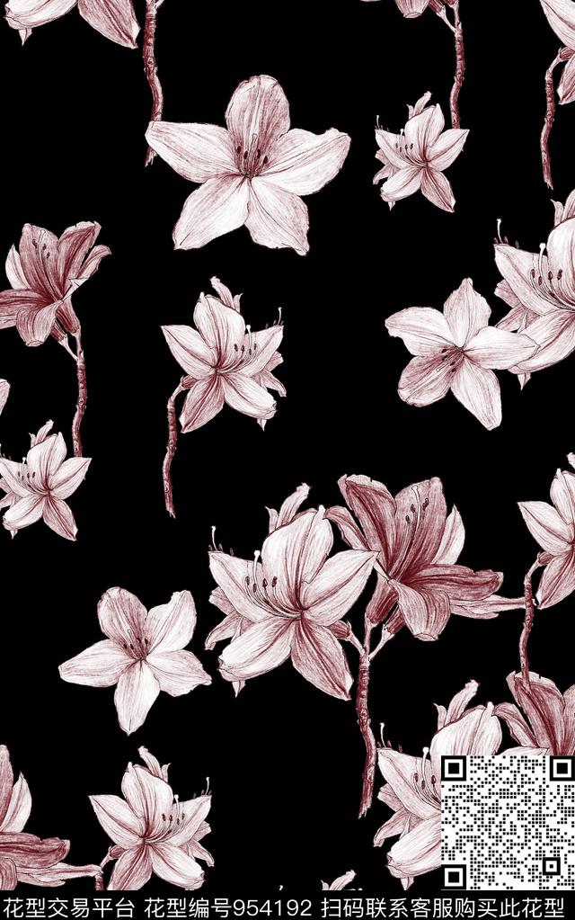 小碎花花卉清爽底花卉数码印花华亿平台下载（图片编号: 954192） - 瓦栏（Walan）