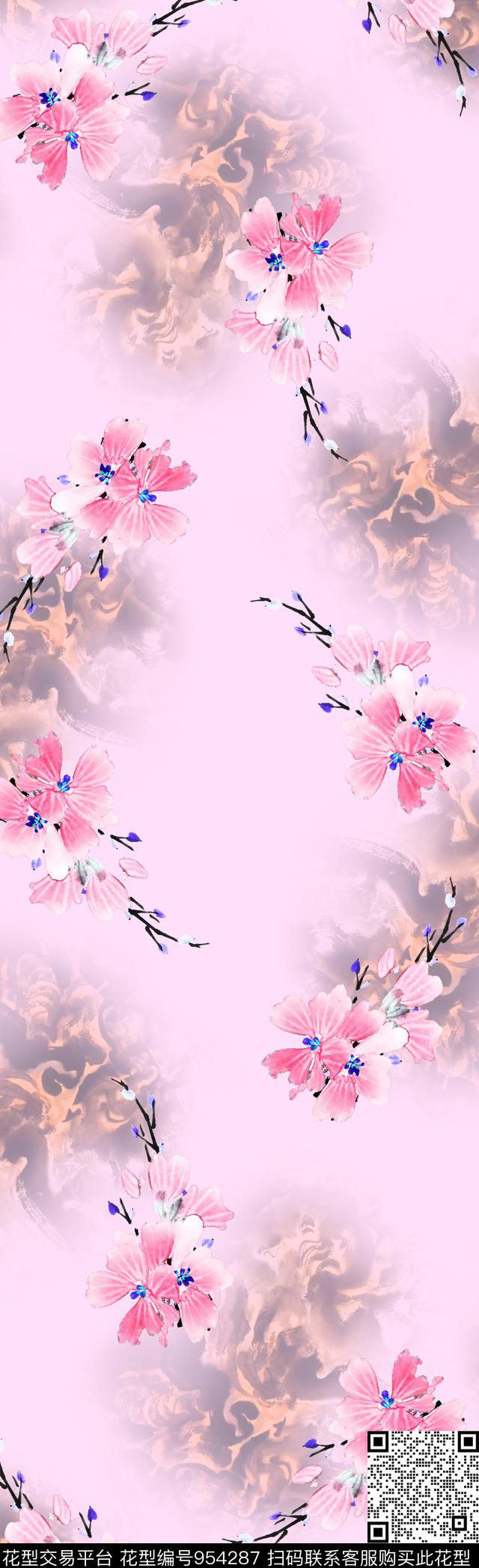 围巾数码华亿平台抽象数码印花华亿平台下载（图片编号: 954287） - 瓦栏（Walan）