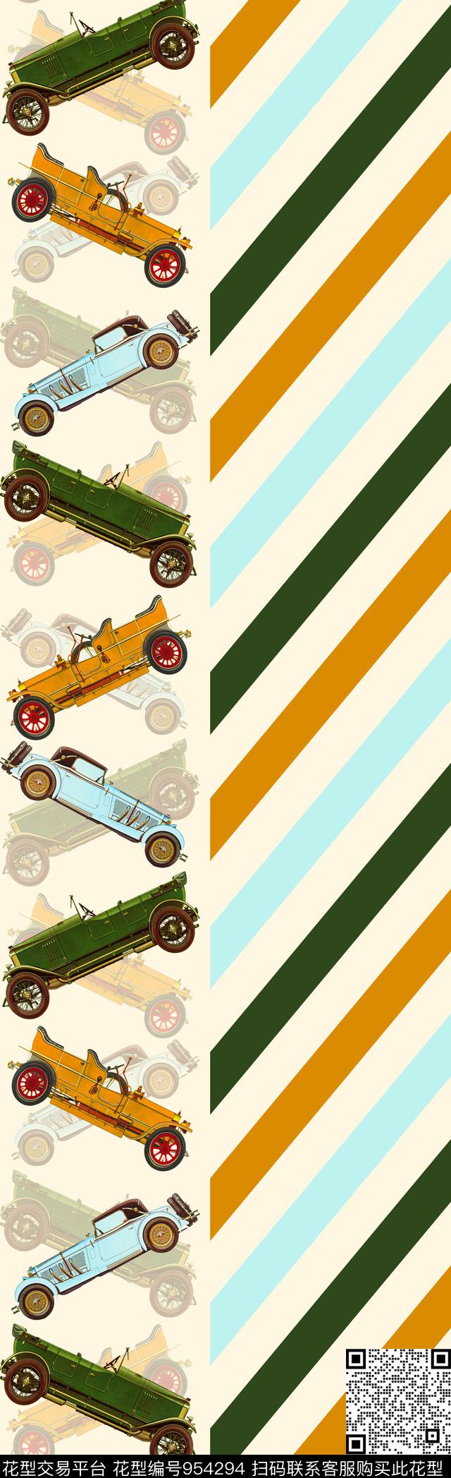 条纹汽车围巾数码印花华亿平台下载（图片编号: 954294） - 瓦栏（Walan）