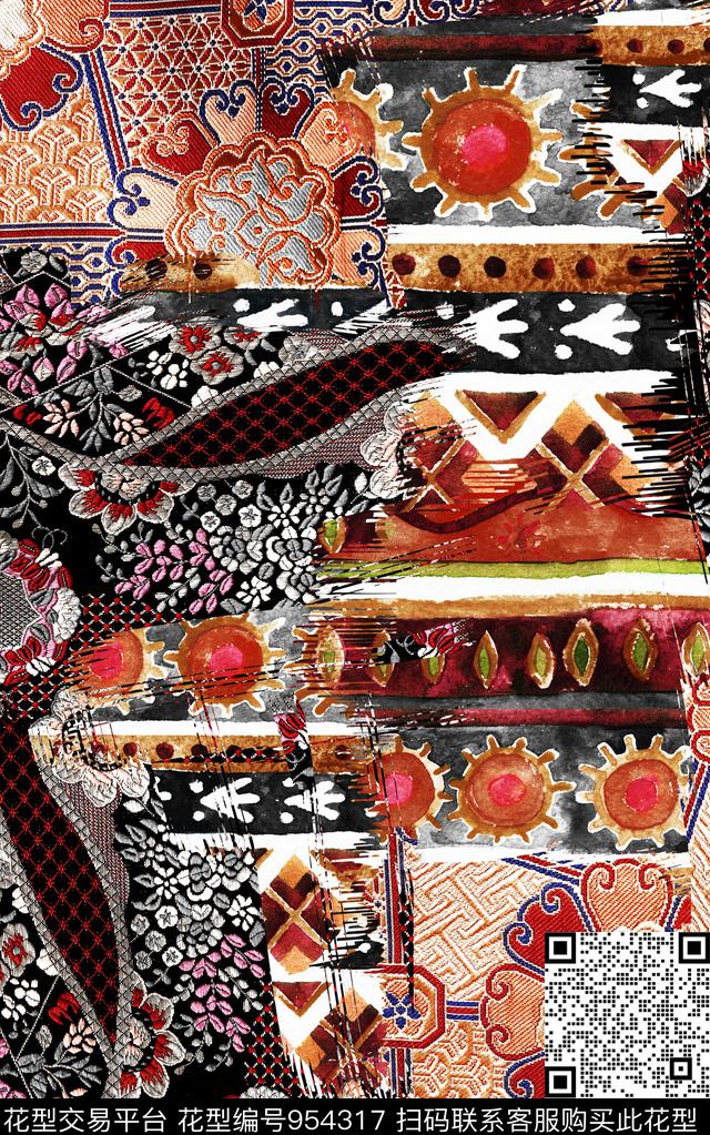 民族风数码华亿平台绣花华亿平台数码印花华亿平台下载（图片编号: 954317） - 瓦栏（Walan）