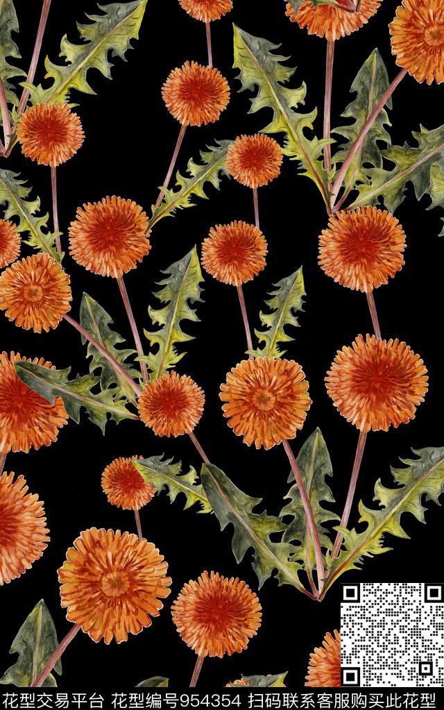 数码华亿平台花卉清爽底花卉数码印花华亿平台下载（图片编号: 954354） - 瓦栏（Walan）