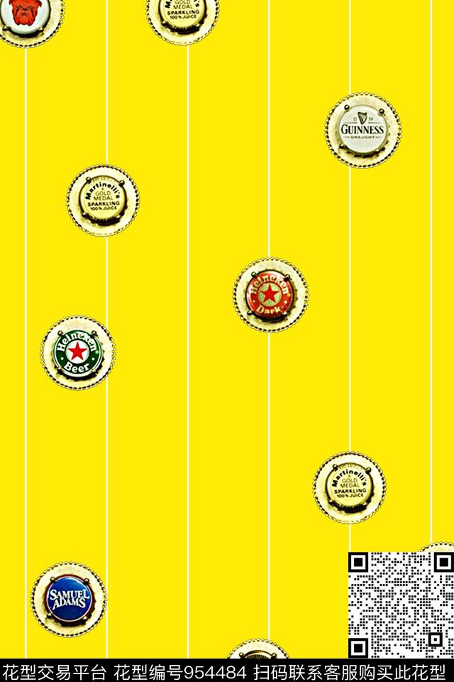 黑底花卉女装休闲数码印花华亿平台下载（图片编号: 954484） - 瓦栏（Walan）