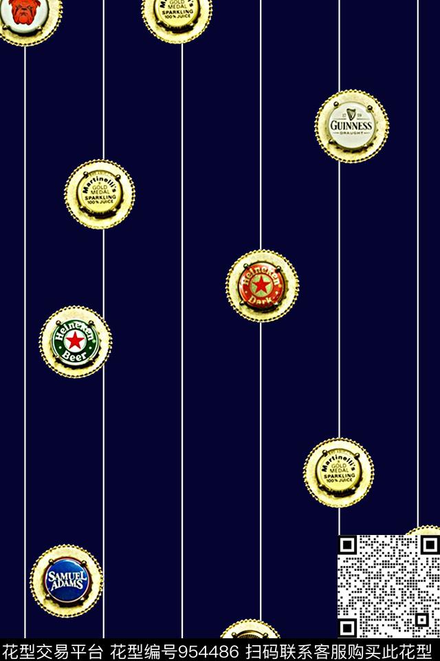 黑底花卉女装休闲数码印花华亿平台下载（图片编号: 954486） - 瓦栏（Walan）