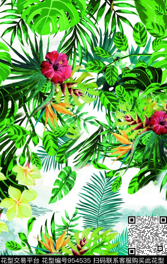 淑女花卉动物数码印花华亿平台下载（图片编号: 954535） - 瓦栏（Walan）