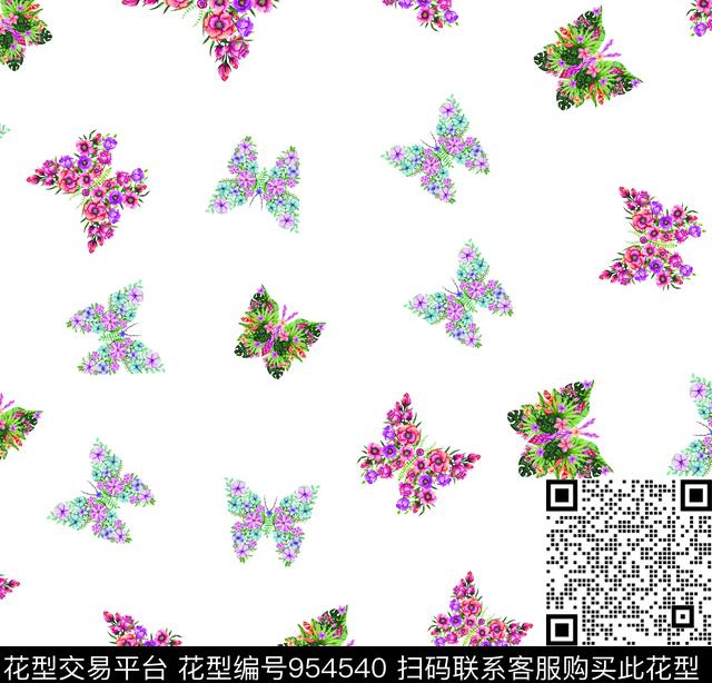 淑女花卉动物数码印花华亿平台下载（图片编号: 954540） - 瓦栏（Walan）