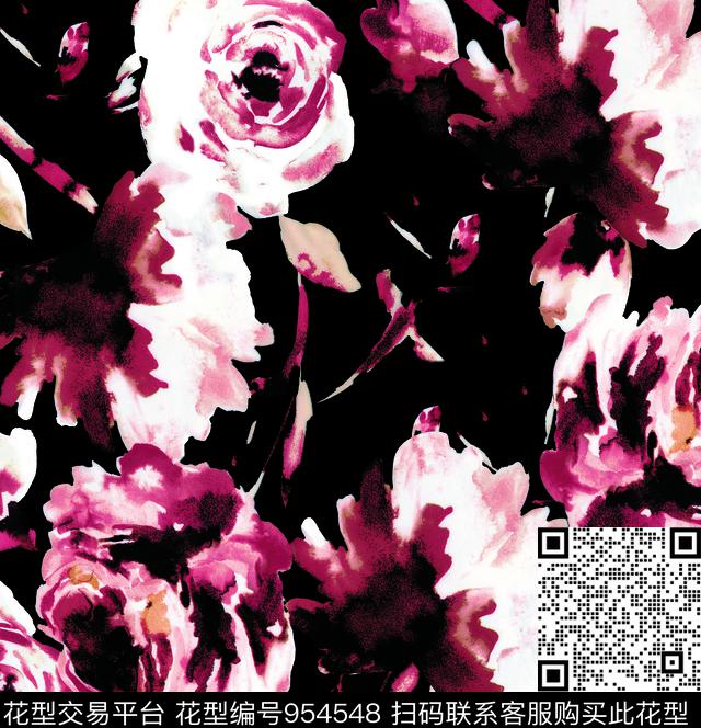 淑女花卉动物数码印花华亿平台下载（图片编号: 954548） - 瓦栏（Walan）