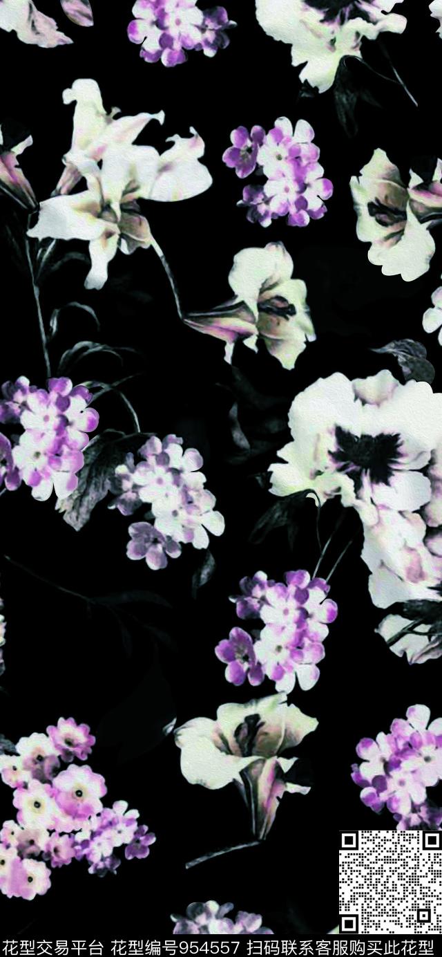 淑女花卉动物数码印花华亿平台下载（图片编号: 954557） - 瓦栏（Walan）