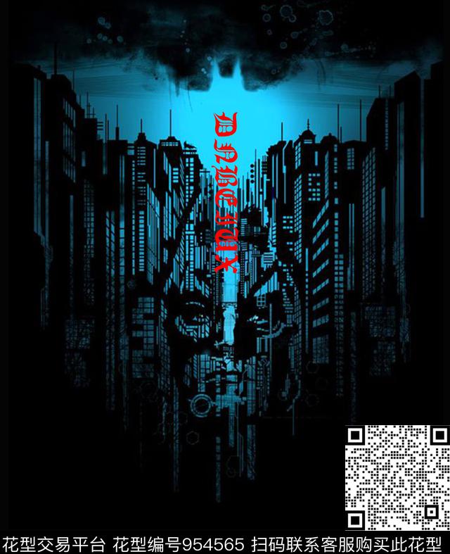 大牌男装潮牌大牌风数码印花华亿平台下载（图片编号: 954565） - 瓦栏（Walan）