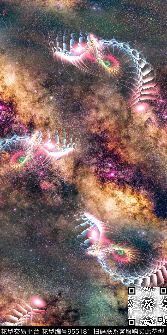 肌理抽象女装数码印花华亿平台下载（图片编号: 955181） - 瓦栏（Walan）