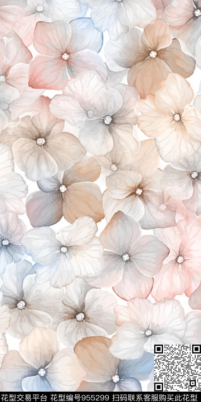 数码华亿平台花卉大牌风数码印花华亿平台下载（图片编号: 955299） - 瓦栏（Walan）