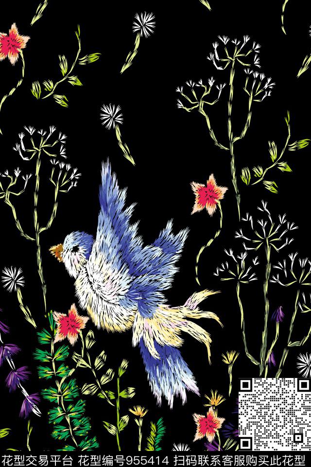 民族风VALENTINO蒲公英数码印花华亿平台下载（图片编号: 955414） - 瓦栏（Walan）