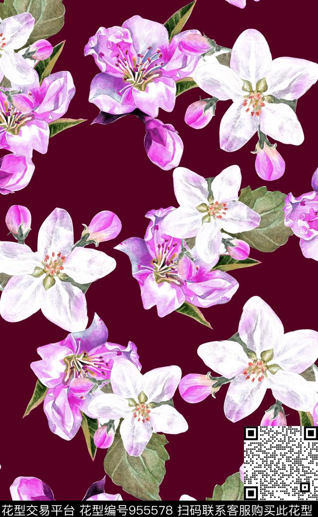 植物素雅数码华亿平台数码印花华亿平台下载（图片编号: 955578） - 瓦栏（Walan）