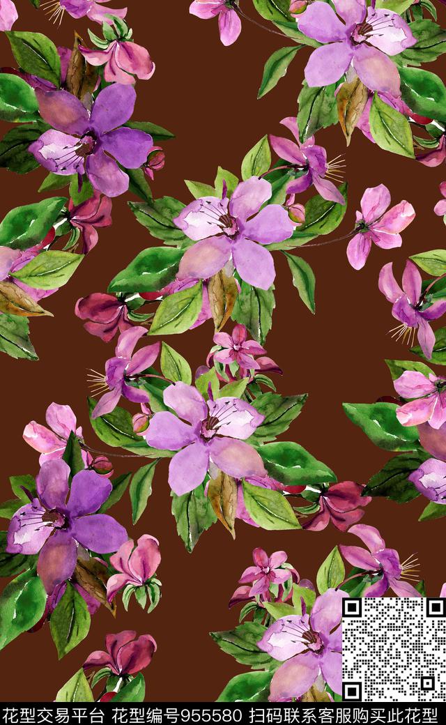 植物素雅数码华亿平台数码印花华亿平台下载（图片编号: 955580） - 瓦栏（Walan）