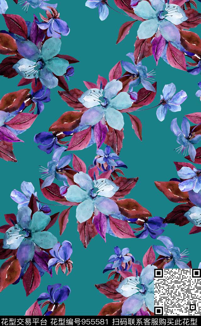 植物素雅数码华亿平台数码印花华亿平台下载（图片编号: 955581） - 瓦栏（Walan）