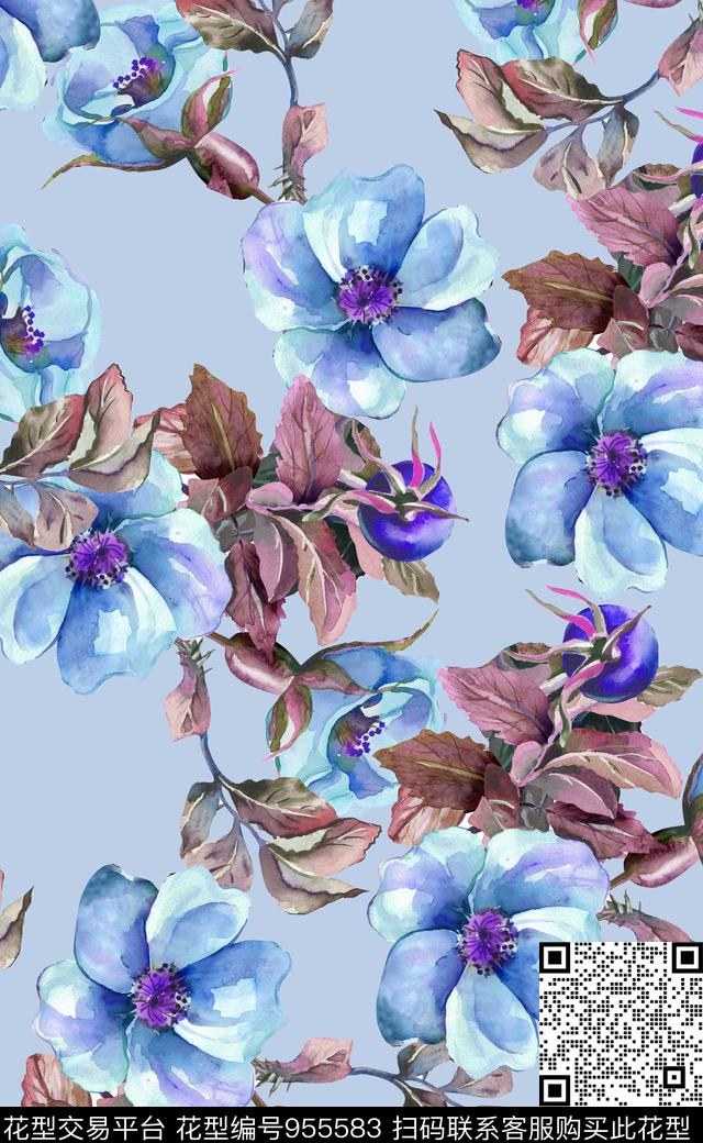 植物素雅数码华亿平台数码印花华亿平台下载（图片编号: 955583） - 瓦栏（Walan）