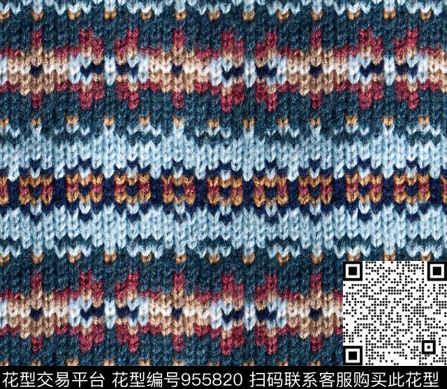 民族风传统纹样针织肌理数码印花华亿平台下载（图片编号: 955820） - 瓦栏（Walan）