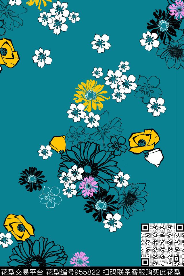 植物传统华亿平台小碎花传统印花华亿平台下载（图片编号: 955822） - 瓦栏（Walan）