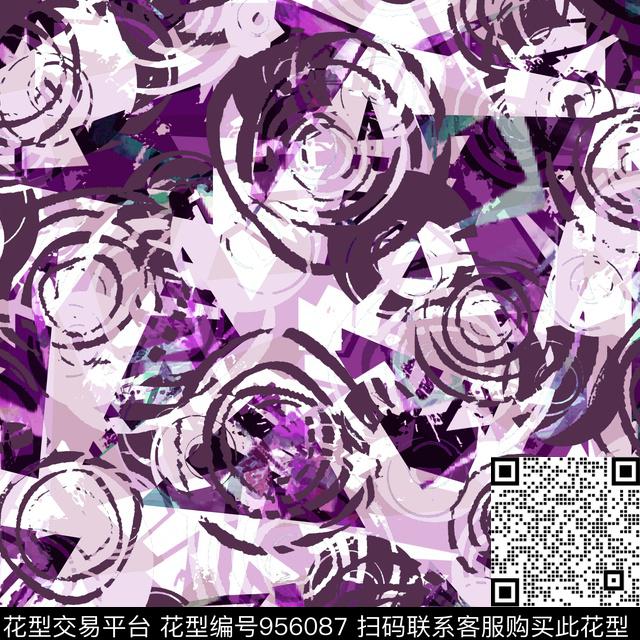 古典花纹花卉大牌风数码印花华亿平台下载（图片编号: 956087） - 瓦栏（Walan）