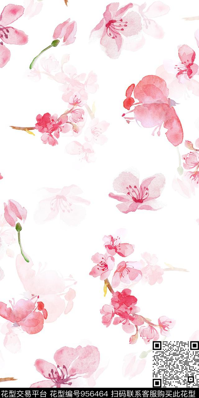 小碎花满版散花清爽底花卉数码印花华亿平台下载（图片编号: 956464） - 瓦栏（Walan）