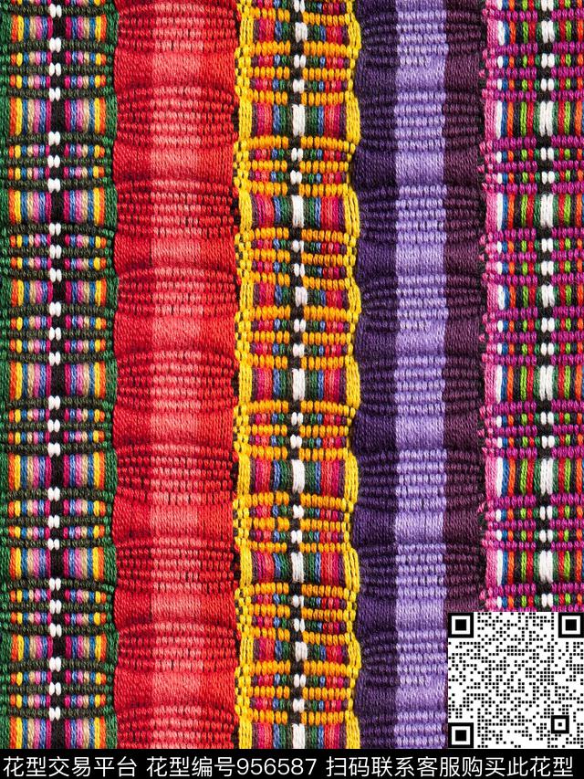 羊毛衫毛线民族风花纹数码印花华亿平台下载（图片编号: 956587） - 瓦栏（Walan）