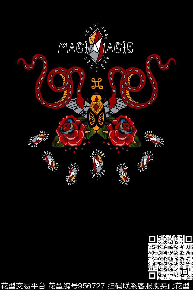 卡通男装抽象数码印花华亿平台下载（图片编号: 956727） - 瓦栏（Walan）